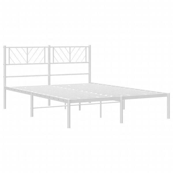 vidaXL Cadre de lit m&eacute;tal sans matelas et t&ecirc;te de lit blanc 140x200 cm
