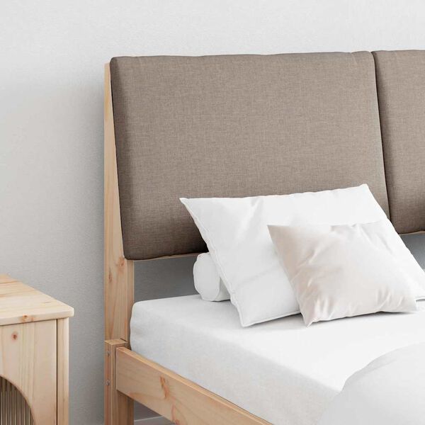 vidaXL T&ecirc;te de lit capitonn&eacute;e Taupe 160 cm Pin massif