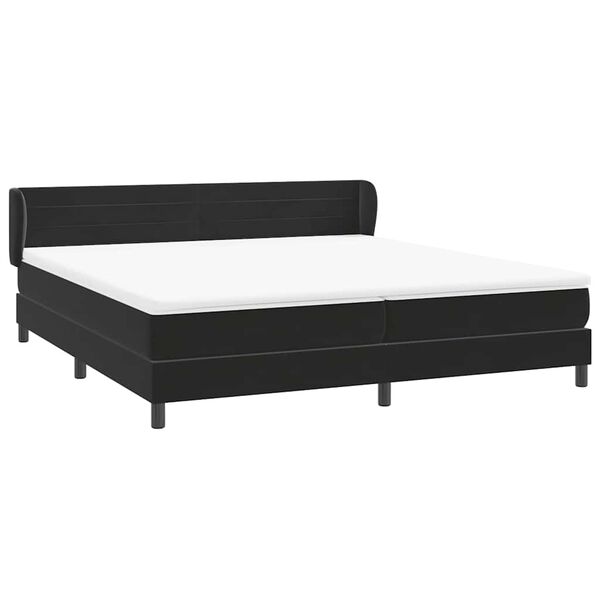 vidaXL Sommier &agrave; lattes de lit avec matelas noir 200x210 cm Velours