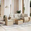 vidaXL Salon de jardin avec coussins 6 pcs beige r&eacute;sine tress&eacute;e