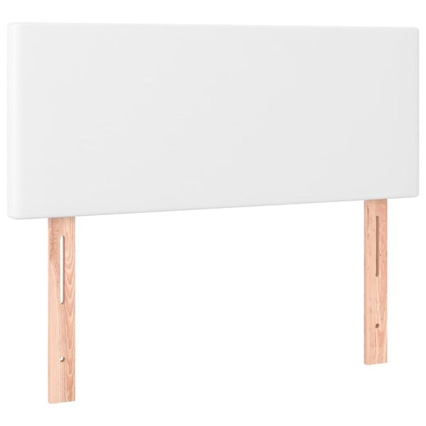 vidaXL T&ecirc;te de lit &agrave; LED Blanc 90x5x78/88 cm Similicuir