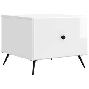 vidaXL Table basse Blanc brillant 49 x 50 x 40 cm Bois d'ing&eacute;nierie