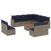 vidaXL Ensemble de canap&eacute; de jardin 12 pcs avec coussins gris r&eacute;sine tress&eacute;e