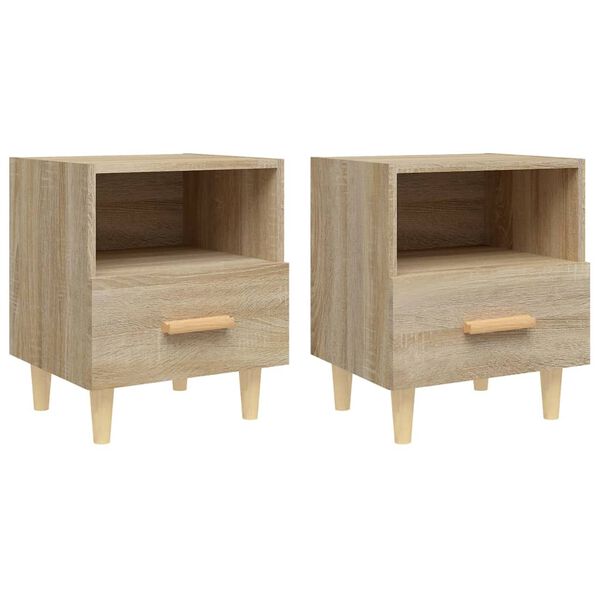 vidaXL Tables de chevet 2 pcs Ch&ecirc;ne sonoma 40x35x47 cm