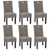 vidaXL Chaises &agrave; manger lot de 6 rotin Kubu bois de manguier