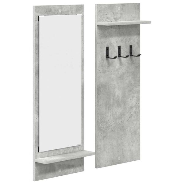 vidaXL Porte-manteau mural avec étagère Gris béton 70 x 10 x 90 cm