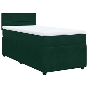 vidaXL Sommier &agrave; lattes de lit avec matelas Vert fonc&eacute; 90x200 cm