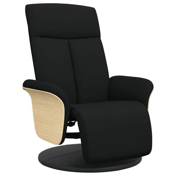 vidaXL Fauteuil inclinable avec repose-pieds noir tissu