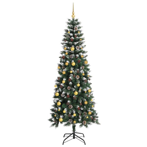 vidaXL Sapin de No&euml;l artificiel Vert 210 cm PVC, plastique et acier