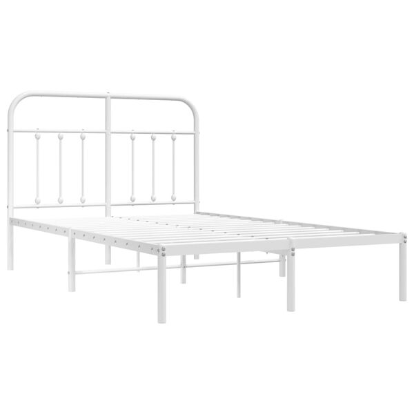vidaXL Cadre de lit métal sans matelas et tête de lit blanc 120x200 cm