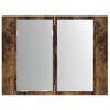 vidaXL Armoire à miroir LED Chêne fumé 60x12x45 cm Bois d'ingénierie