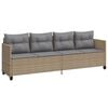 vidaXL Chaise longue avec coussins beige r&eacute;sine tress&eacute;e