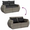 vidaXL Salon de jardin avec coussins 6 pcs gris r&eacute;sine tress&eacute;e acacia