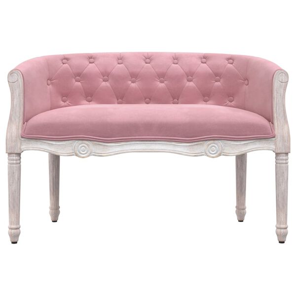 vidaXL Banc Rose 98x56x69 cm Velours