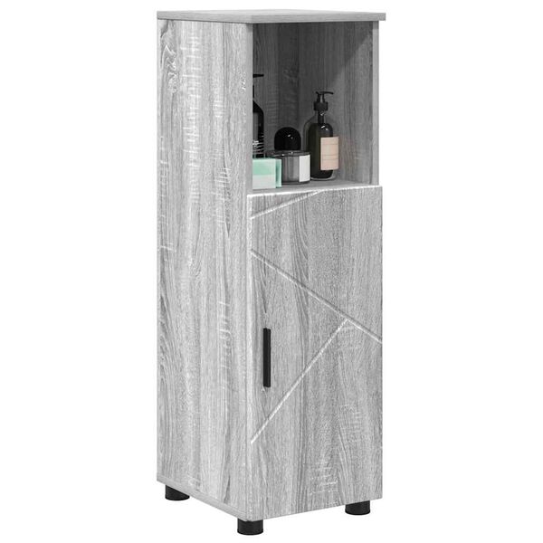vidaXL Cabinet de salle de bain avec porte Gris Sonoma 30 x 35 x 95 cm