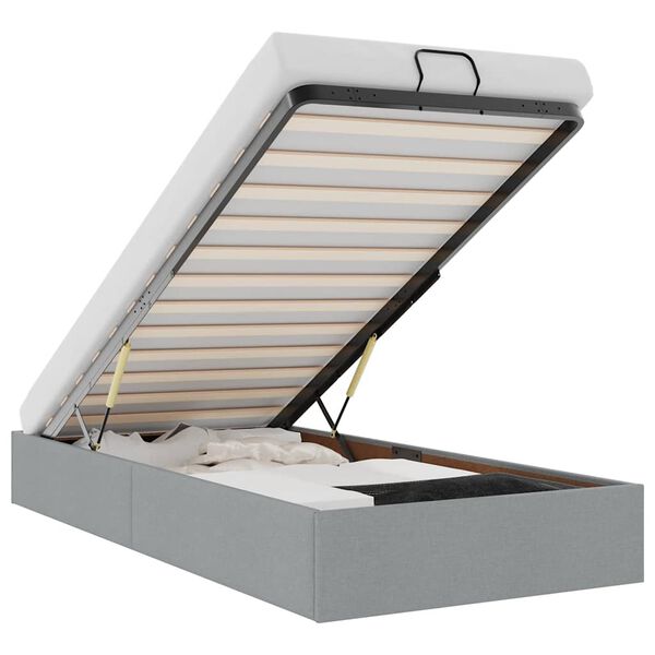 vidaXL Cadre de lit ottoman sans matelas gris clair 90x190 cm tissu