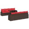 vidaXL Ensemble de canap&eacute; de jardin 9 pc Marron polyrotin