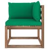 vidaXL Canap&eacute; d'angle palette de jardin avec coussins vert