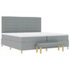 vidaXL Lit &agrave; ressorts avec matelas Gris clair 200 x 200 cm tissu