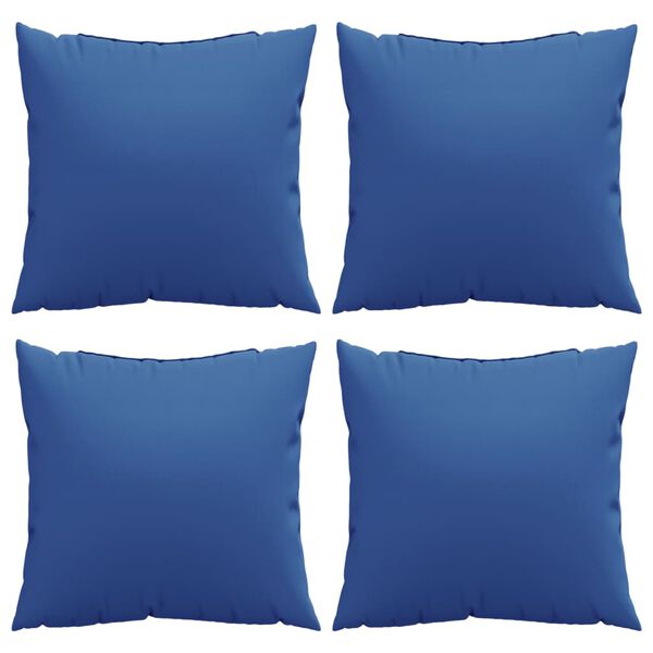 vidaXL Coussins décoratifs lot de 4 bleu royal 60x60 cm tissu