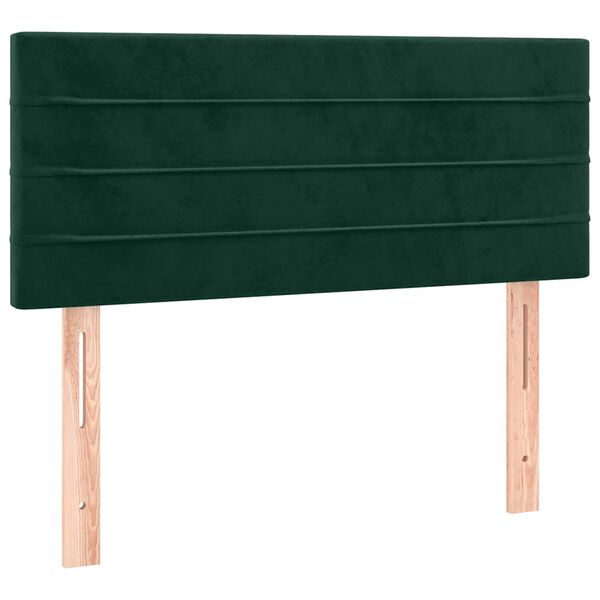 vidaXL T&ecirc;te de lit &agrave; LED Vert fonc&eacute; 80x5x78/88 cm Velours