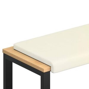 vidaXL Coussin de banc velours c&ocirc;tel&eacute; Cr&egrave;me Profondeur 35 cm