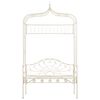 vidaXL Banc de jardin 122 cm Fer Blanc antique