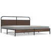vidaXL Cadre de lit en m&eacute;tal sans matelas ch&ecirc;ne marron 180x200 cm
