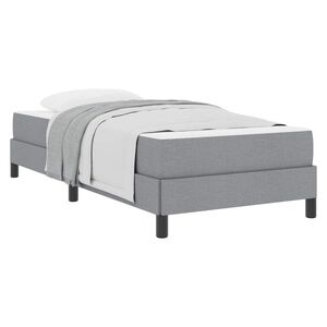 vidaXL Lit &agrave; ressorts avec matelas Gris clair 80 x 200 cm tissu