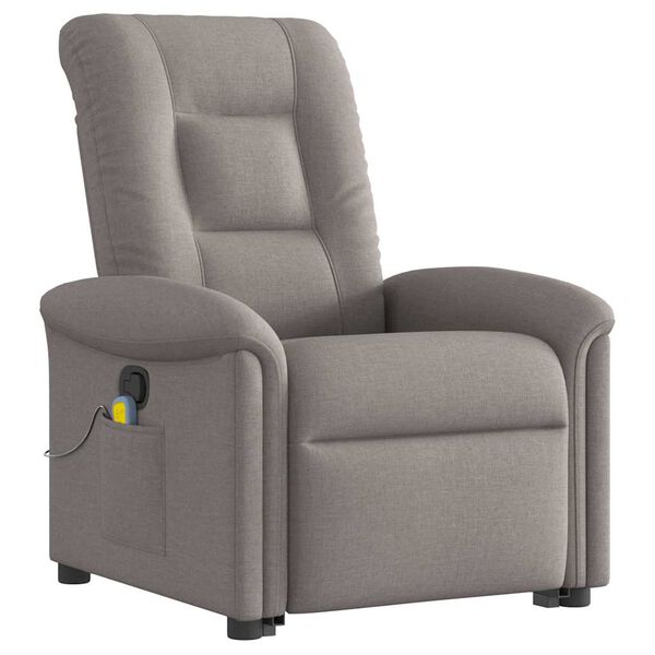 vidaXL Fauteuil inclinable de massage Taupe Tissu