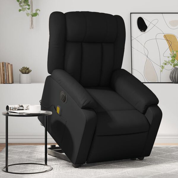 vidaXL Fauteuil inclinable de massage &eacute;lectrique noir similicuir