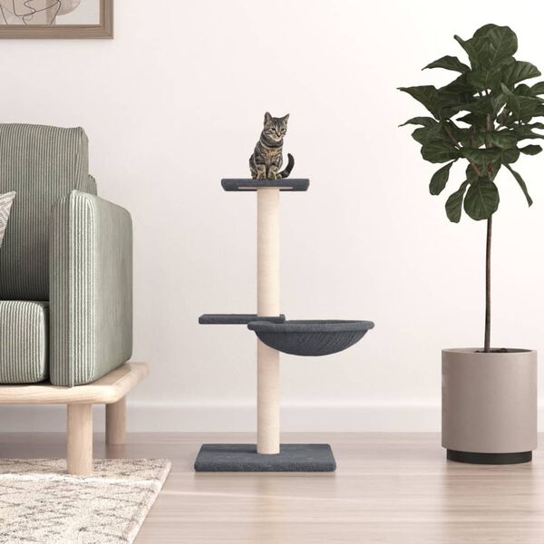 vidaXL Arbre &agrave; chat avec griffoirs en sisal gris fonc&eacute; 72 cm