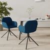 vidaXL Chaises pivotantes &agrave; manger lot de 2 Bleu Velours