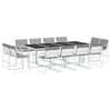 vidaXL Ensemble &agrave; manger de jardin avec coussins 13pcs blanc textil&egrave;ne