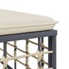 vidaXL Tabouret de jardin avec coussin beige résine tressée