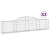 vidaXL Paniers à gabions arqués 2 pcs 300x30x60/80 cm Fer galvanisé