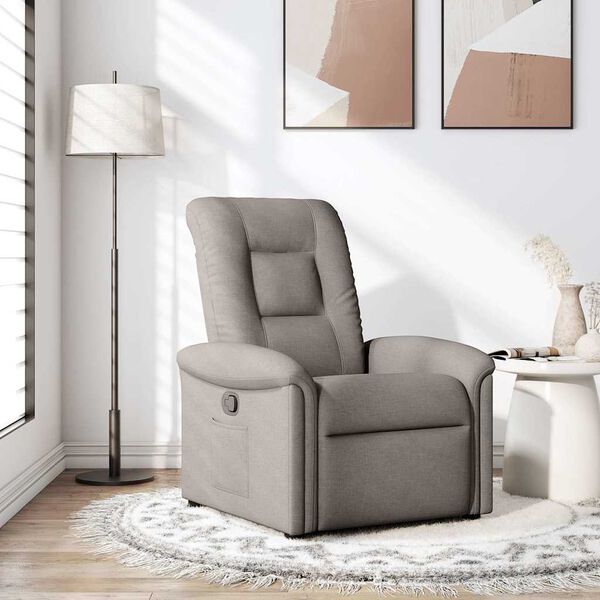 vidaXL Fauteuil inclinable Taupe Tissu