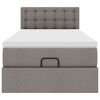 vidaXL Cadre de lit ottoman avec matelas taupe 90x190 cm tissu