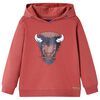 Sweatshirt &agrave; capuche pour enfants rouge br&ucirc;l&eacute; 140
