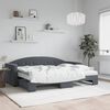 vidaXL Lit de jour avec gigogne et matelas gris foncé 80x200cm velours