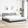 vidaXL Cadre de lit avec LED sans matelas gris clair 200x200 cm tissu