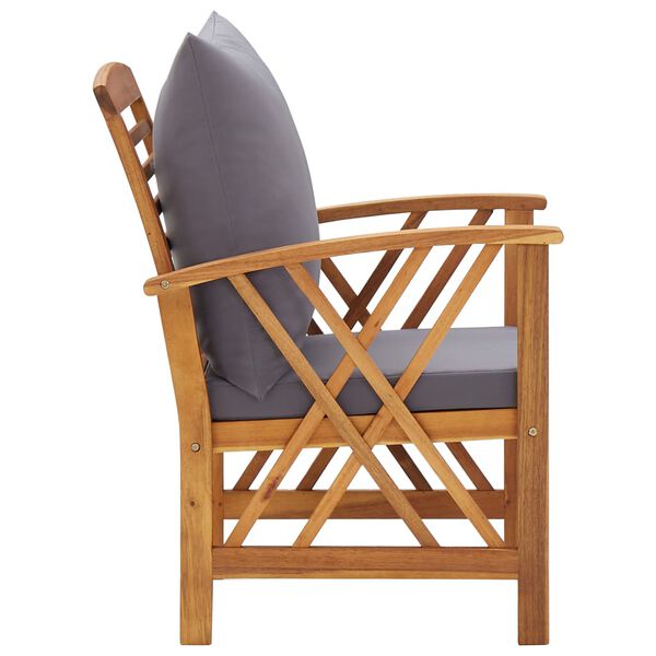 vidaXL Chaises de jardin avec coussins lot de 2 Bois d'acacia massif
