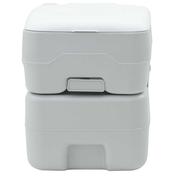 vidaXL Toilette de Camping Gris et blanc 41,5 x 36,5 x 42 cm