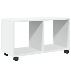 vidaXL Armoire &agrave; roulettes blanc 72x33x42,5 cm bois d'ing&eacute;nierie