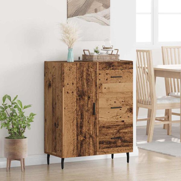 vidaXL Buffet Bois Ancien 69,5 x 34 x 90 cm Bois d'ing&eacute;nierie et fer