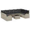 vidaXL Ensemble de canap&eacute; de jardin 10 pc Gris clair polyrotin