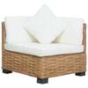 vidaXL Canap&eacute; d'angle avec coussins Rotin naturel