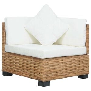 vidaXL Canap&eacute; d'angle avec coussins Rotin naturel