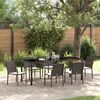 vidaXL Ensemble de salle &agrave; manger pour jardin 7 pcs Marron et Noir