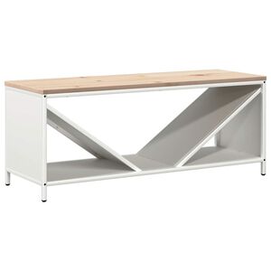 vidaXL &Eacute;tag&egrave;re &agrave; bois de chauffage avec plateau en bois blanc